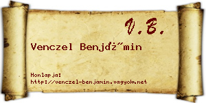 Venczel Benjámin névjegykártya