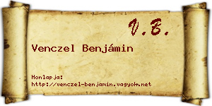 Venczel Benjámin névjegykártya